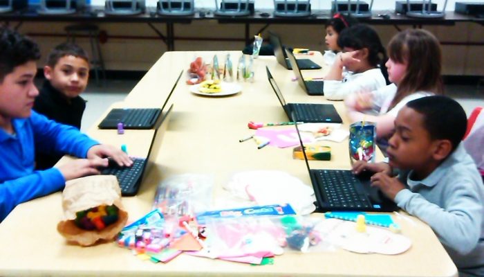 Students utilizing the Parent Resource Center