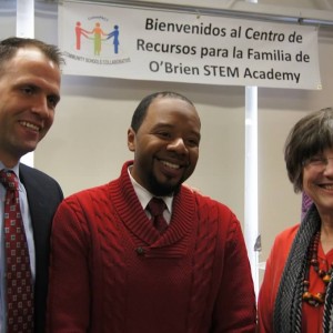 O'Brien Parent Resource Center Opening 2015 with Superintendent Nathan Quesnel and BOE members Tyron Harris and Marilyn Pet