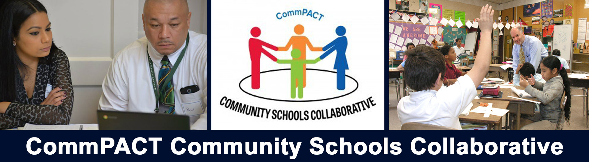 Homepage banner displaying CommPACT community members in action + CommPACT logo