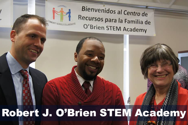 Ribbon cutting ceremony at O'Brien STEM Academy